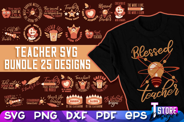 Teacher SVG Design | Funny Quotes SVG Design | School SVG v.2 SVG The T Store Design 