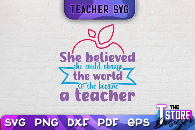 Teacher SVG Design | School Quotes SVG | The Best Teacher | Teacher Vibes v.1 SVG The T Store Design 