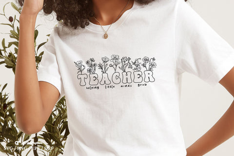 Teacher Svg, Helping little minds grow Svg, Teacher Shirt, School Svg SVG Artinrhythm shop 
