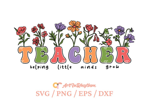 Teacher Svg, Helping little minds grow Svg, Teacher Shirt, School Svg SVG Artinrhythm shop 