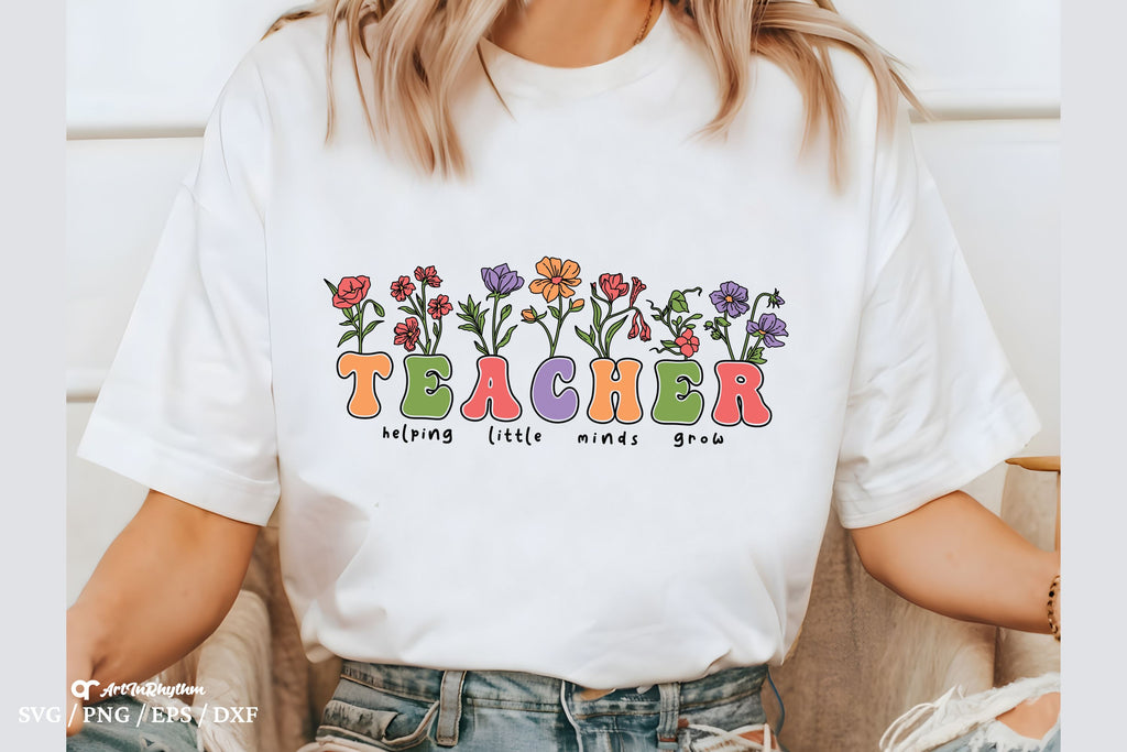 Teacher Svg, Helping little minds grow Svg, Teacher Shirt, School Svg ...