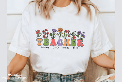 Teacher Svg, Helping little minds grow Svg, Teacher Shirt, School Svg SVG Artinrhythm shop 