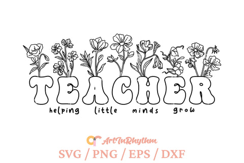Teacher Svg, Helping little minds grow Svg, Teacher Shirt, School Svg SVG Artinrhythm shop 