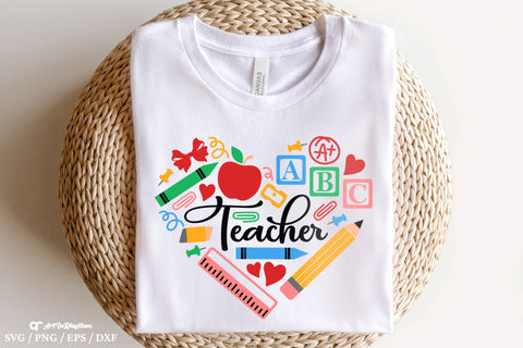 Teacher Svg, Teacher Life Svg, Back To School Svg, Heart School Supplies Svg SVG Artinrhythm shop 