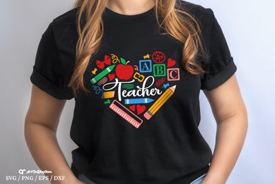 Teacher Svg, Teacher Life Svg, Back To School Svg, Heart School Supplies Svg SVG Artinrhythm shop 