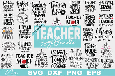 Teacher T shirt svg designs bundle for craft project SVG Isabella Machell 