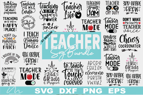 Teacher T shirt svg designs bundle for craft project SVG Isabella Machell 