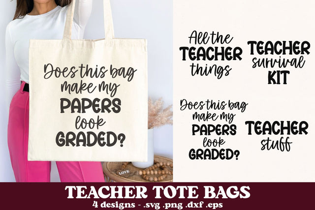 Teacher Tote Bags SVG Carla C Designs 