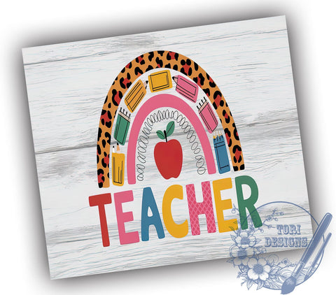 Teacher Tumbler Wrap, 20oz Sublimation Design, Teacher Gift, Educational Drinkware, Digital Download, Customizable Tumbler, School Spirit Sublimation ToriDesigns 