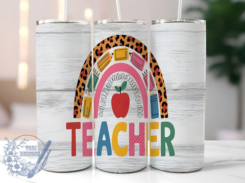 Teacher Tumbler Wrap, 20oz Sublimation Design, Teacher Gift, Educational Drinkware, Digital Download, Customizable Tumbler, School Spirit Sublimation ToriDesigns 