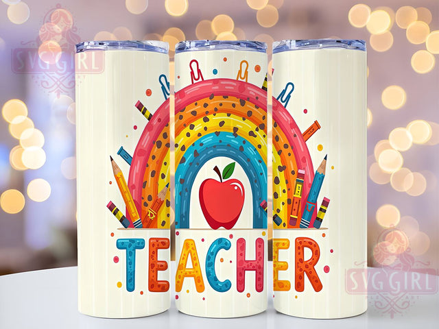 Teacher Tumbler Wrap, 20oz Tumbler Design, Sublimation PNG, Teacher Gift Ideas, Custom Teacher Tumbler, Educational Theme Tumbler, Digital Download Sublimation SvggirlplusArt 