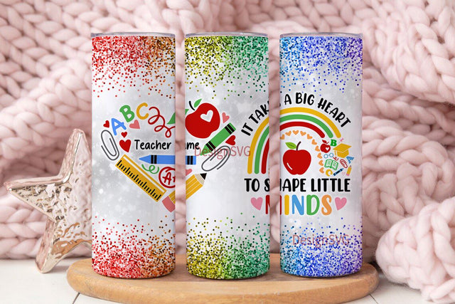 Teacher Tumbler Wrap PNG Add Name Teacher Sublimation Design File Seamless It takes a Big Heart to Teach Little Minds Teacher Wrap Png Sublimation DesignSVG 