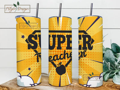 Teacher Tumbler Wrap PNG Sublimation Design Tumbler Wrap for Teacher Back To School Tumbler Design 20oz Skinny Tumbler Wrap Sublimation iStyleDesign 