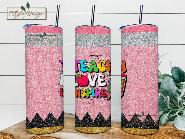 Teacher Tumbler Wrap PNG Sublimation Design Tumbler Wrap for Teacher Back To School Tumbler Design 20oz Skinny Tumbler Wrap Sublimation iStyleDesign 