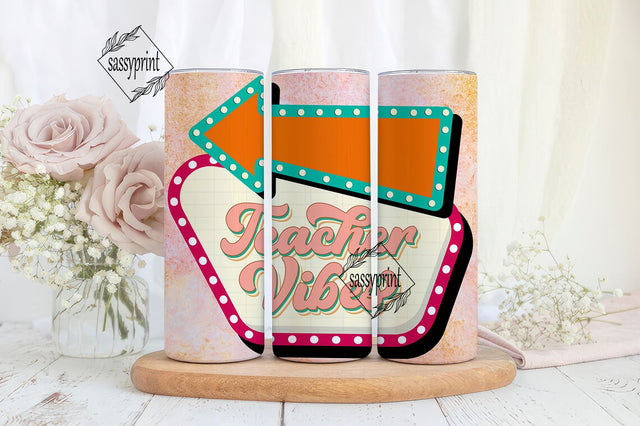 Teacher Tumbler Wrap PNG Sublimation Design Tumbler Wrap for Teacher Back To School Tumbler Design 20oz Skinny Tumbler Wrap Sublimation sassyprint 