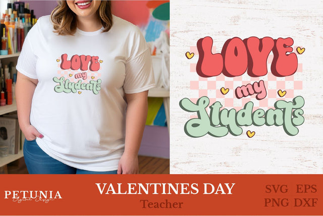 Teacher Valentine SVG | Retro Valentines SVG Petunia Digital Design 