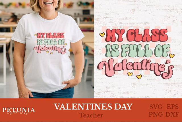 Teacher Valentine SVG | Retro Valentines SVG Petunia Digital Design 