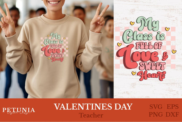 Teacher Valentine SVG | Retro Valentines SVG Petunia Digital Design 