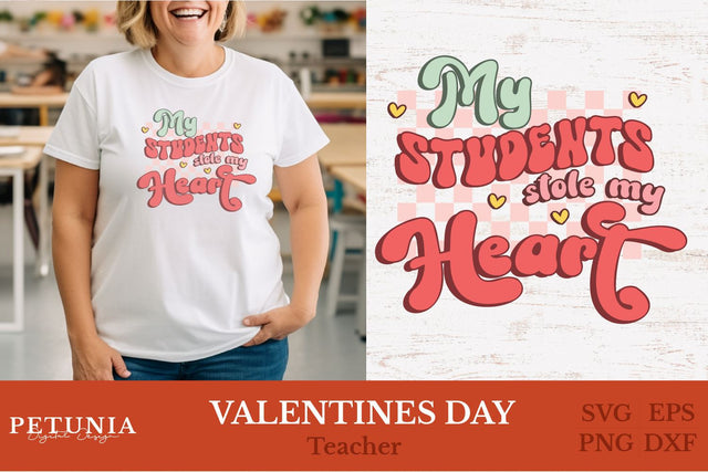 Teacher Valentine SVG | Retro Valentines SVG Petunia Digital Design 
