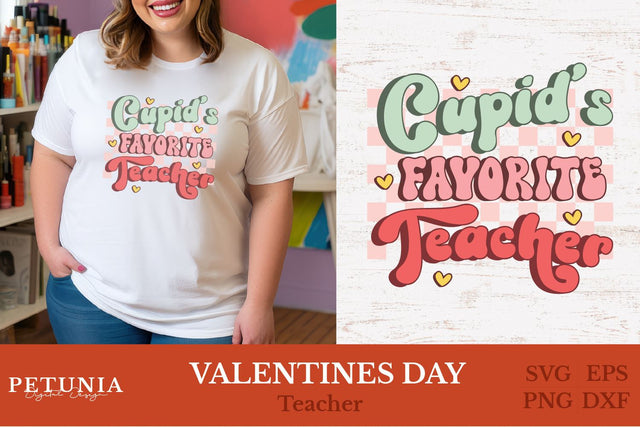Teacher Valentine SVG | Retro Valentines SVG Petunia Digital Design 