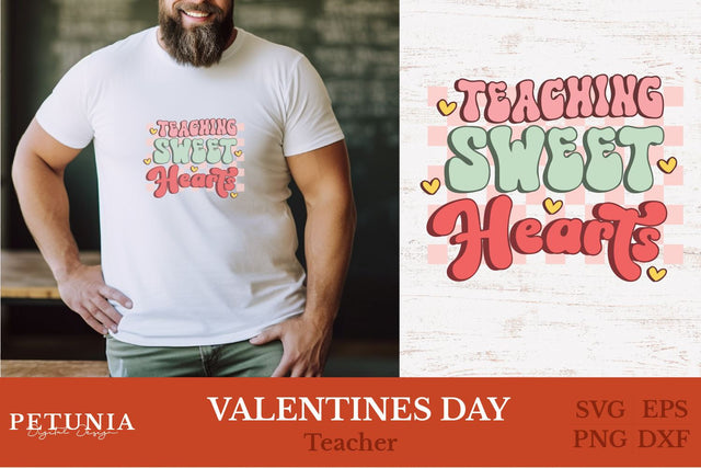 Teacher Valentine SVG | Retro Valentines SVG Petunia Digital Design 