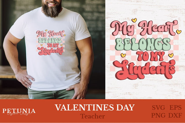 Teacher Valentine SVG | Retro Valentines SVG Petunia Digital Design 