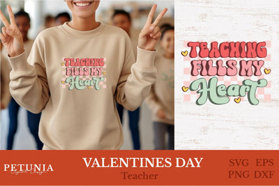 Teacher Valentine SVG | Retro Valentines SVG Petunia Digital Design 