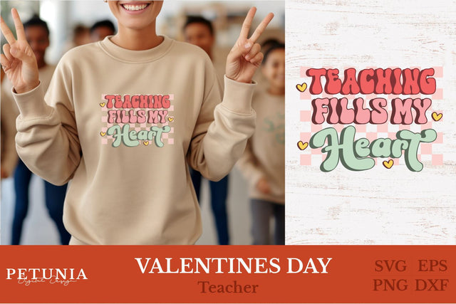 Teacher Valentine SVG | Retro Valentines SVG Petunia Digital Design 