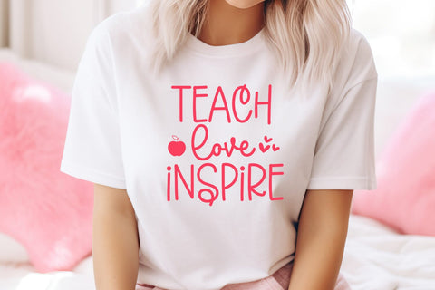 Teacher Valentines Day Tshirt SVG Bundle I Valentine Shirt SVG SVG Happy Printables Club 