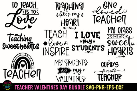 Teacher Valentines Day Tshirt SVG Bundle I Valentine Shirt SVG SVG Happy Printables Club 