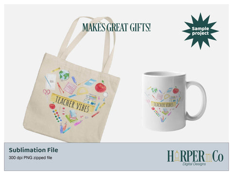 Teacher Vibes SVG PNG Cut EPS File SVG HarperNCo 