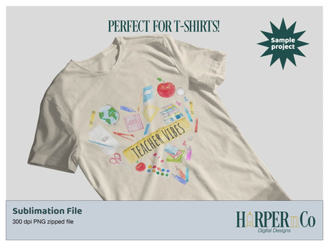 Teacher Vibes SVG PNG Cut EPS File SVG HarperNCo 