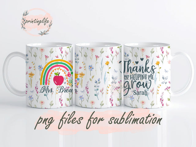 Teacher Wildflowers Mug Wrap, Teacher Life Mug Wrap,Teacher Sublimation,Teacher Appreciation, Teacher Rainbow png Mug Sublimation PrintingLife 