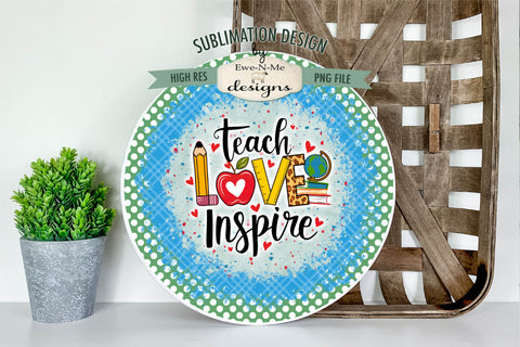 Teacher Wind Spinner Sublimation Design | Round Teacher PNG Sublimation Ewe-N-Me Designs 