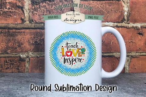 Teacher Wind Spinner Sublimation Design | Round Teacher PNG Sublimation Ewe-N-Me Designs 