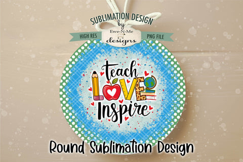 Teacher Wind Spinner Sublimation Design | Round Teacher PNG Sublimation Ewe-N-Me Designs 