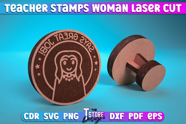 Teacher Woman Stamp Laser Cut | Teacher Laser Cut Design | CNC Files SVG The T Store Design 