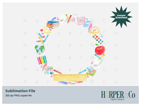 Teacher Wreath SVG PNG Cut EPS File SVG HarperNCo 