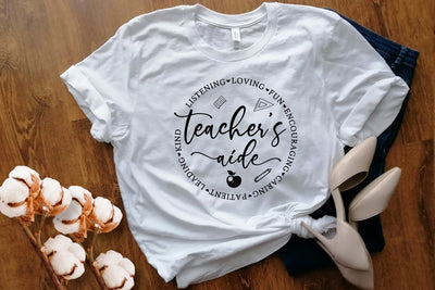 Teacher's Aide Svg Png Files for Gift Teachers Day, Teacher Shirts, Back to School, Squad, First day of School, Leopard, Crew SVG DesignDestine 