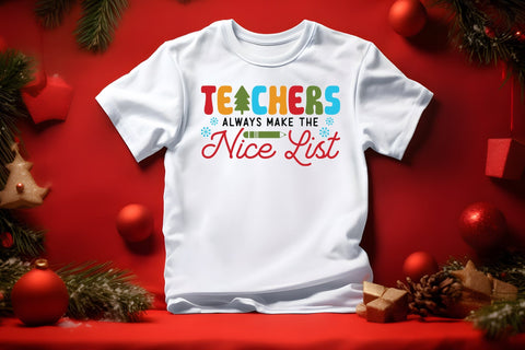 Teachers Always Make the Nice List SVG Christmas SVG CraftLabSVG 