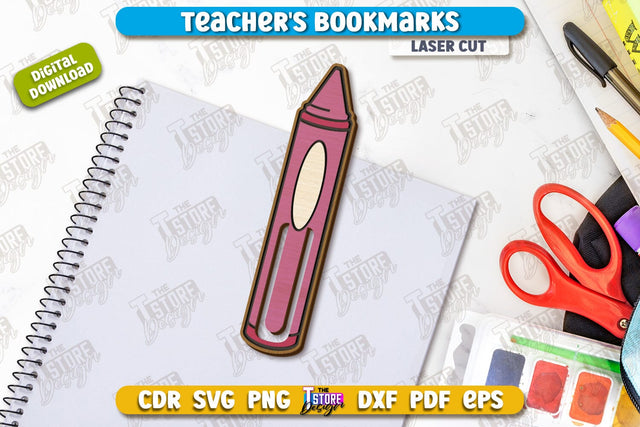 Teacher's Bookmark Laser Cut | Book Marker | Page Holder | School Design | CNC File SVG The T Store Design 
