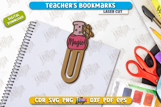 Teacher's Bookmark Laser Cut | Book Marker | Page Holder | School Design | CNC File SVG The T Store Design 