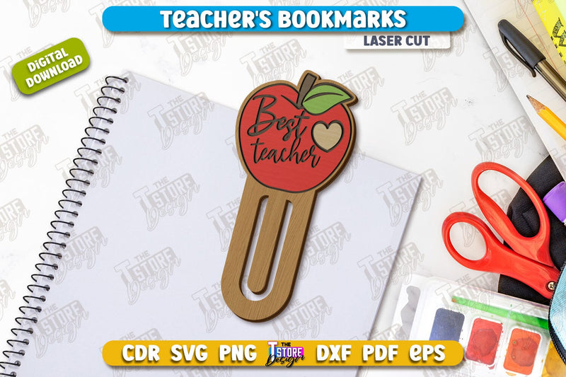 Teacher's Bookmark Laser Cut | Book Marker | Page Holder | School Design | CNC File SVG The T Store Design 