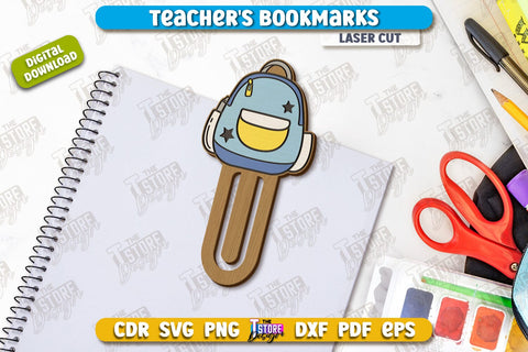 Teacher's Bookmarks Laser Cut Bundle | Book Marker | Page Holder | School Design | CNC Files SVG The T Store Design 