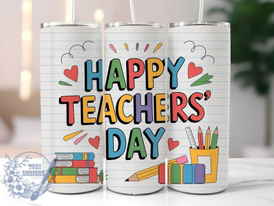 Teachers Day Notepad 20oz Tumbler, Notepad Wrap, Sublimation Gift, Educator Mug, 20oz Tumbler Design, Teachers’ Day Quote, Classroom Theme Sublimation ToriDesigns 