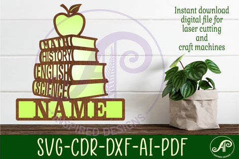 Teachers design name sign svg laser cut template SVG APInspireddesigns 