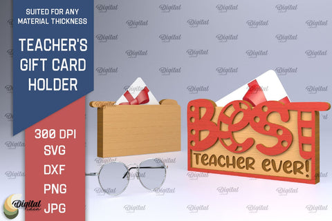 Teachers Gift Card Holder Laser Cut. Gift for Teacher SVG SVG Evgenyia Guschina 