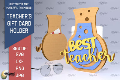 Teachers Gift Card Holder Laser Cut. Gift for Teacher SVG SVG Evgenyia Guschina 