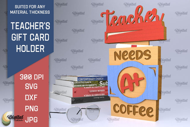 Teachers Gift Card Holder Laser Cut. Gift for Teacher SVG SVG Evgenyia Guschina 