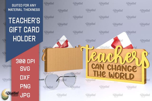 Teachers Gift Card Holder Laser Cut. Gift for Teacher SVG SVG Evgenyia Guschina 